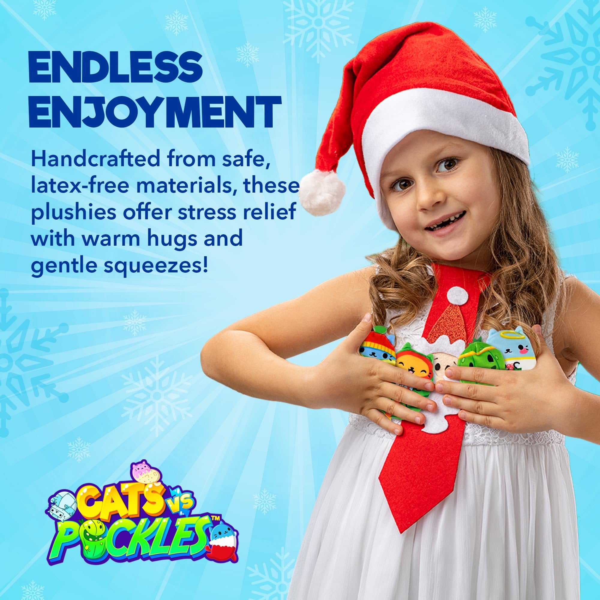 Cats vs Pickles 12pk Christmas Bean Mystery Bags | 4" Bean Filled Plushies for Advent Calendars | Blind Bags for Girls and for Boys | Surprise Bean Collectibles for Kids & Adults | 12-pack