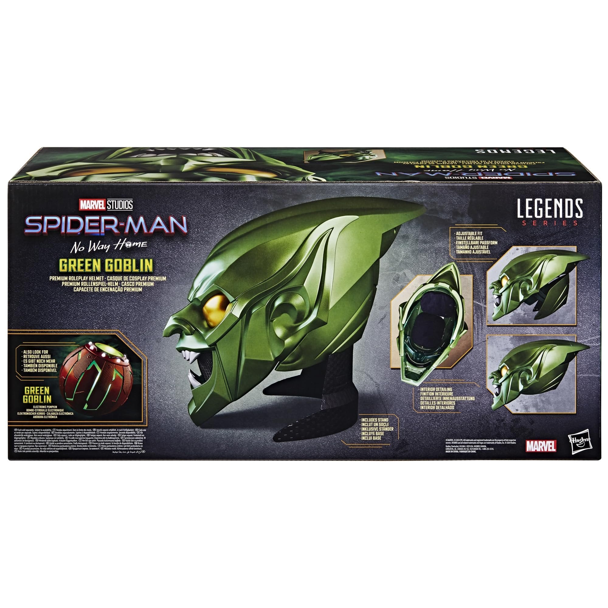 MARVEL Legends Series Green Goblin Premium Roleplay Helmet, Spider-Man: No Way Home Adult Collectible Roleplay Gear