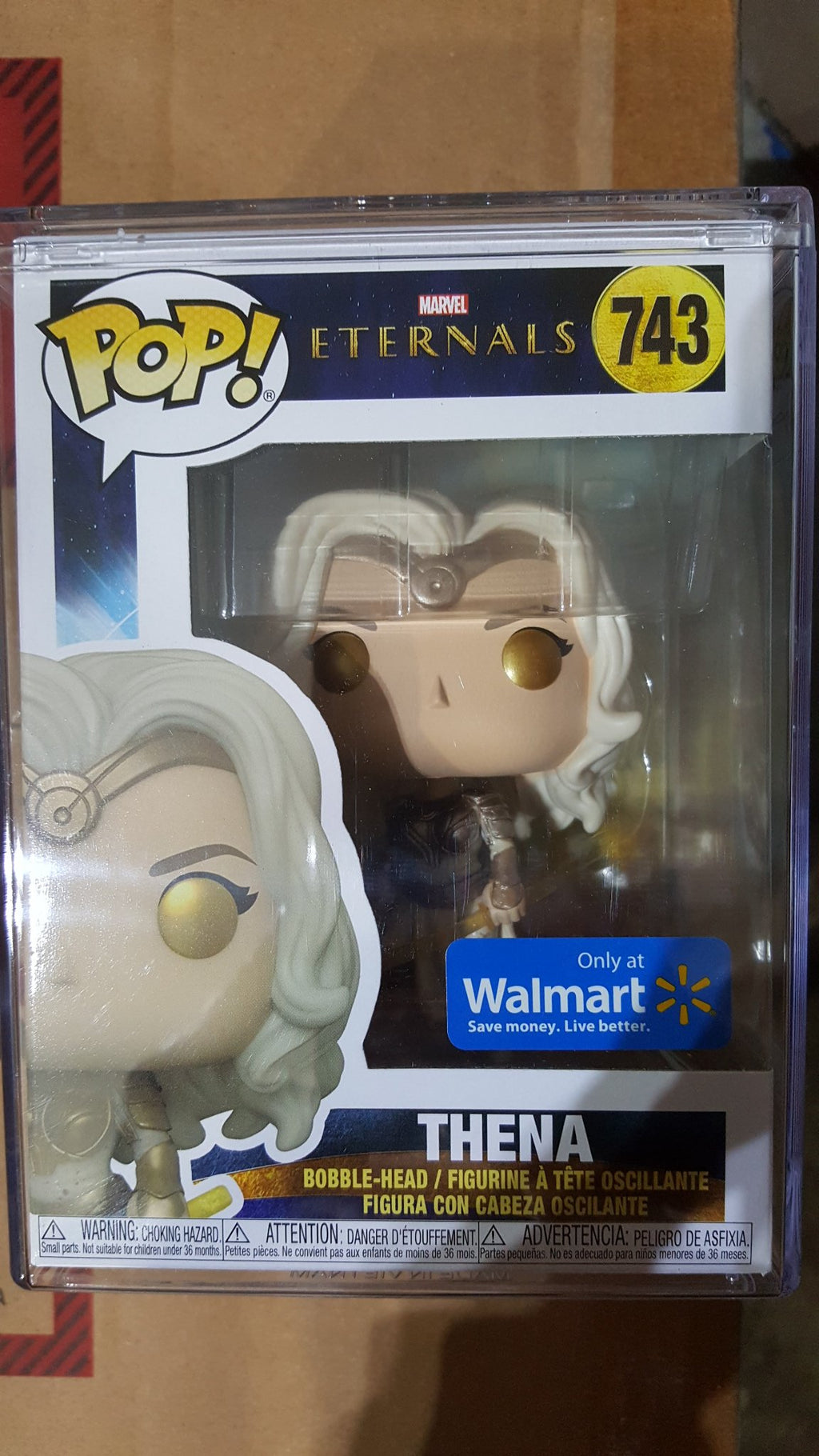 Funko Eternals - Thena Fighting Pose/Alt Weapon+ Pop! Stacks Plastic Protector Walmart Exclusive