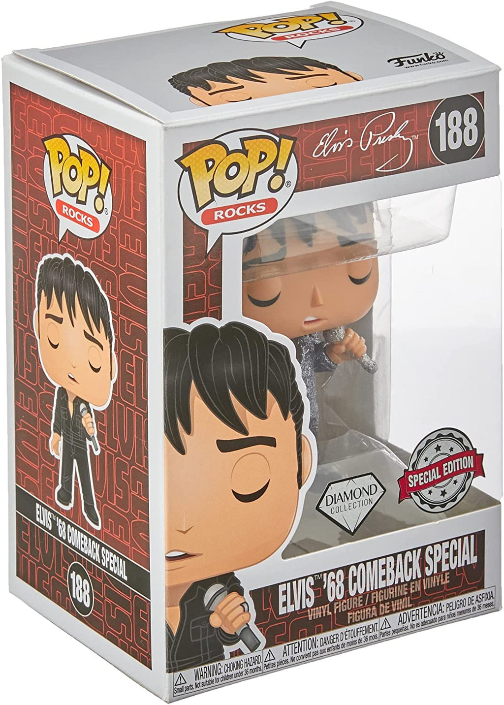 Elvis Presley 1968 Comeback Special Diamond Glitter Pop! Figure - EE Exclusive