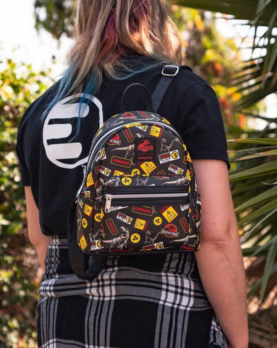 Jurassic Park Warning Signs Mini-Backpack - Entertainment Earth Exclusive