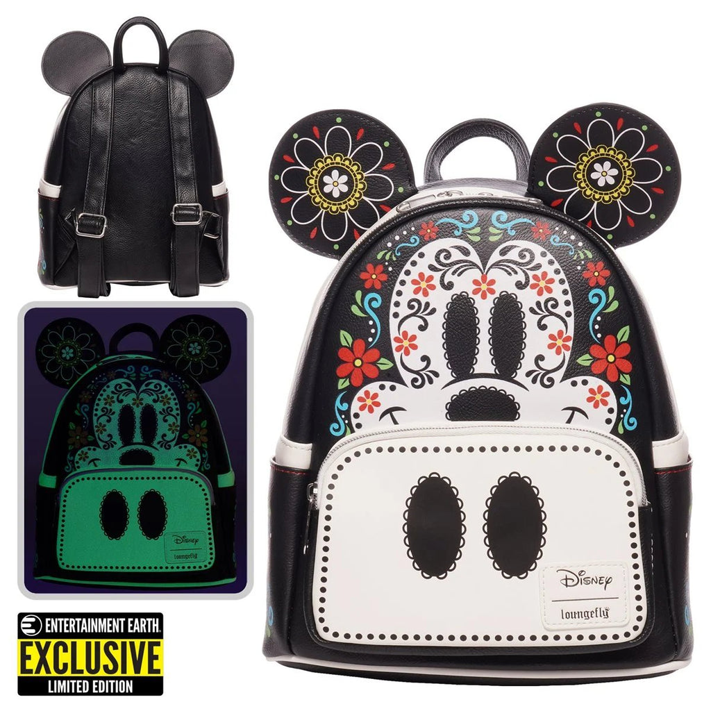 Loungefly Mickey Mouse Dia De Los Muertos Sugar Skull Mickey Mini-Backpack EE Exclusive