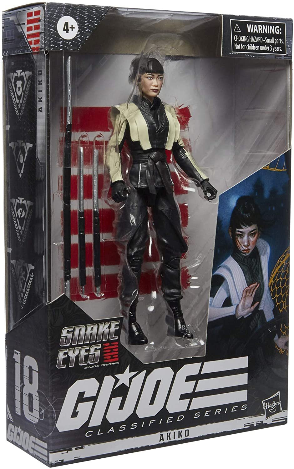 G.I. Joe AKIKO Classified Series Snake Eyes Collectible Action Figure 18 Premium 6-Inch