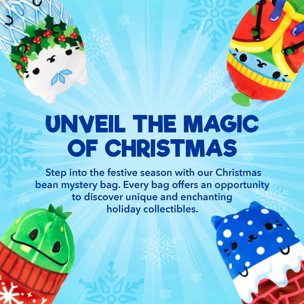 Cats vs Pickles 12pk Christmas Bean Mystery Bags | 4" Bean Filled Plushies for Advent Calendars | Blind Bags for Girls and for Boys | Surprise Bean Collectibles for Kids & Adults | 12-pack